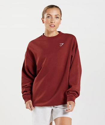 Dámské Accessories Gymshark Tréninková Oversized Sweatshirt Červené | CZ 3768AHK